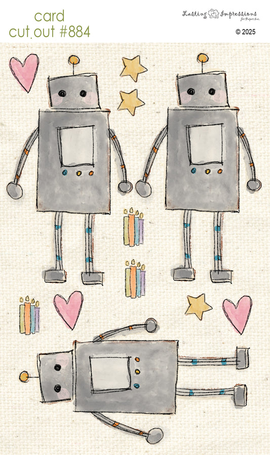 CCO 884 Card Cut Out # 884 Robot