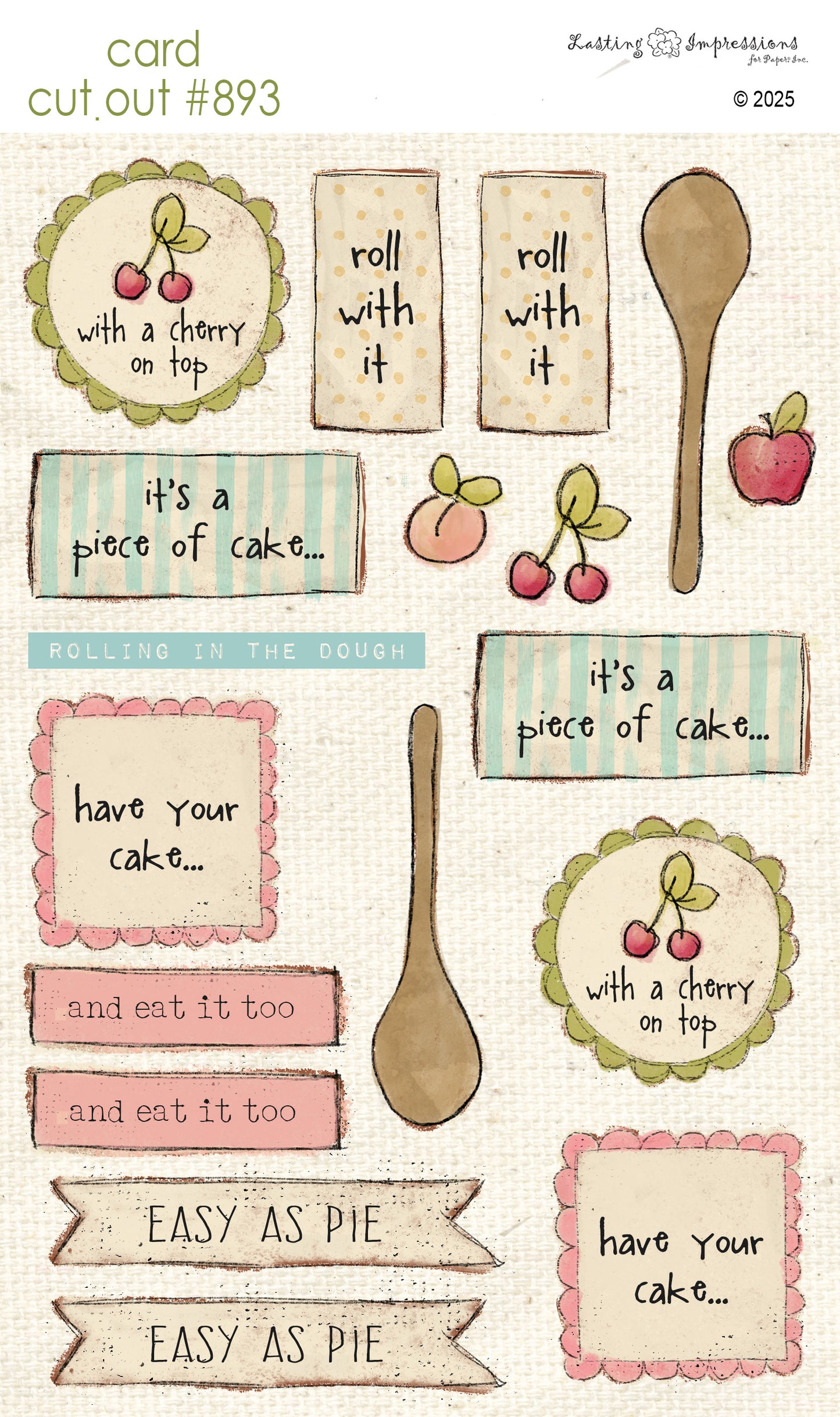 CCO 893 Card Cut Out # 893 Bake Sale Sentiments