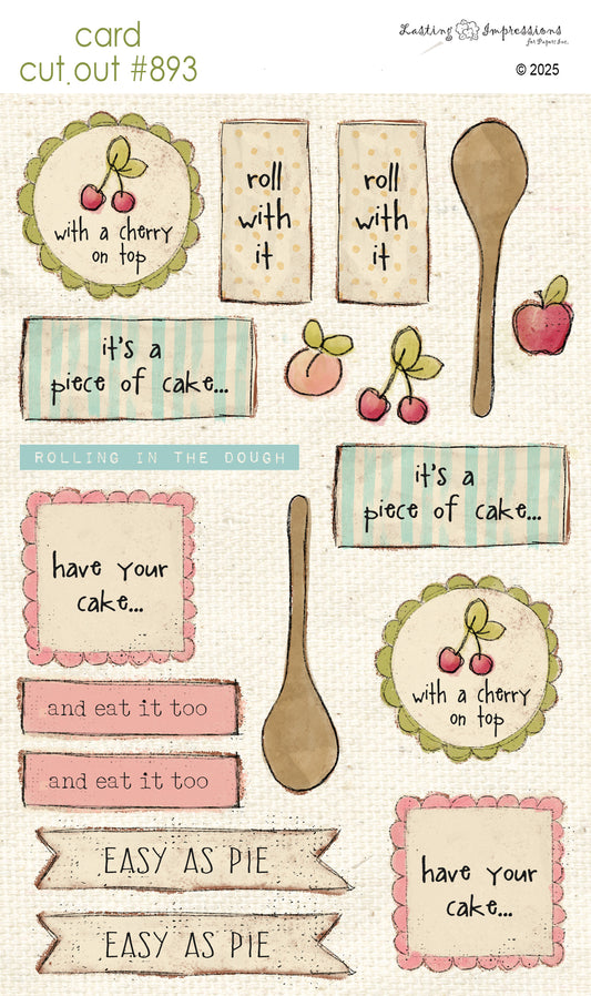 CCO 893 Card Cut Out # 893 Bake Sale Sentiments