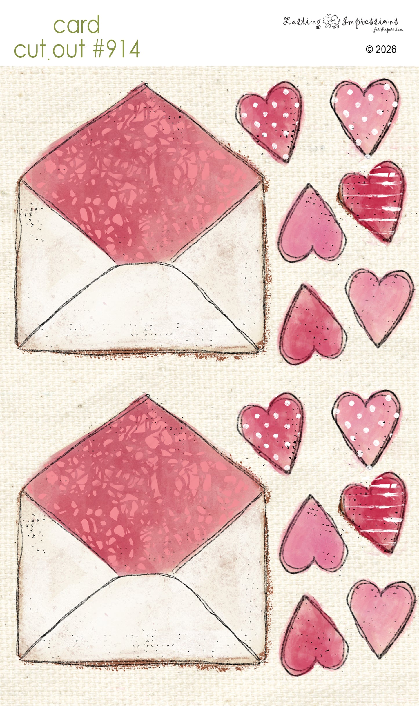 CCO 914 Valentine Red Lined Envelope