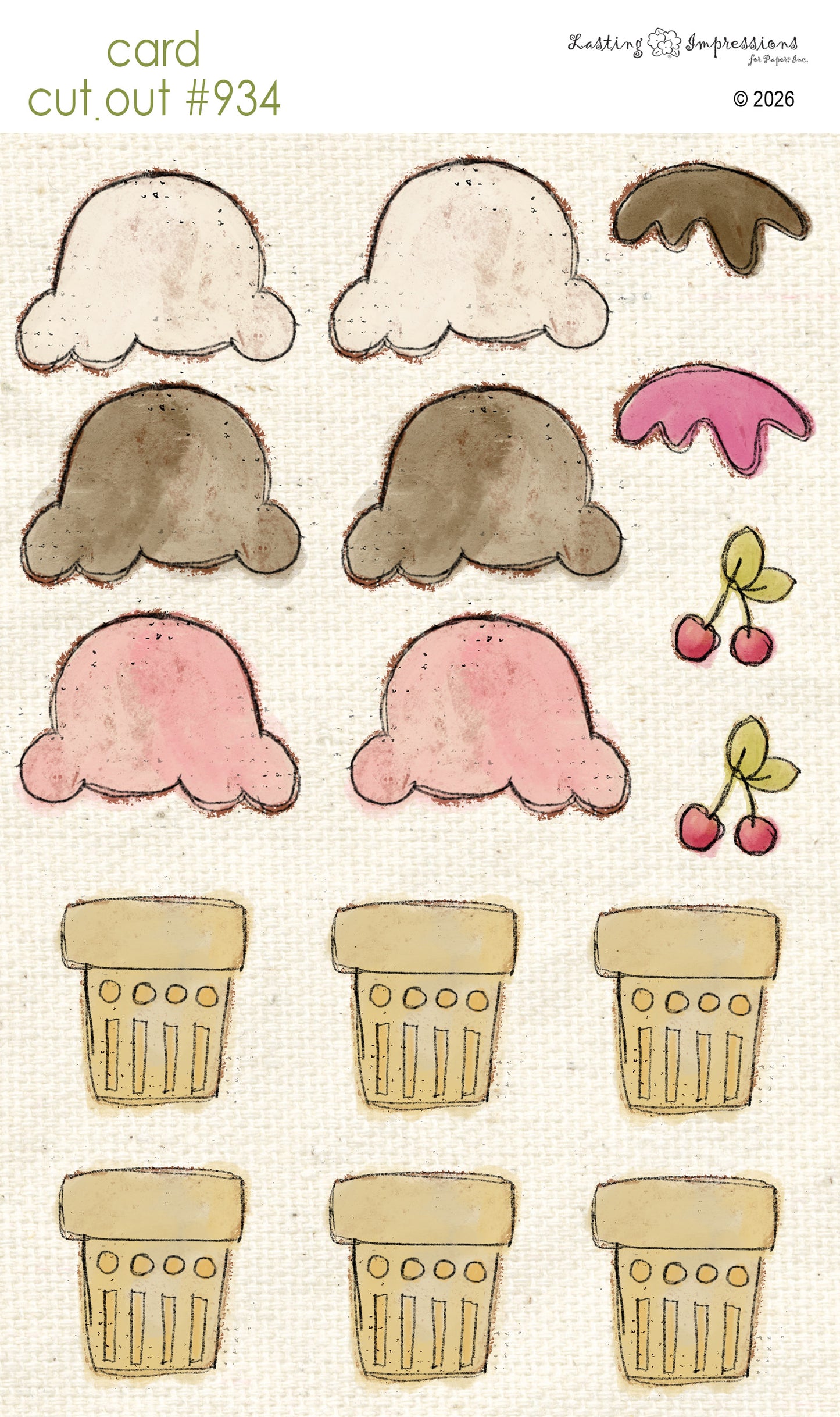 CCO 934 Card Cut Out 934 Ice Cream Cones