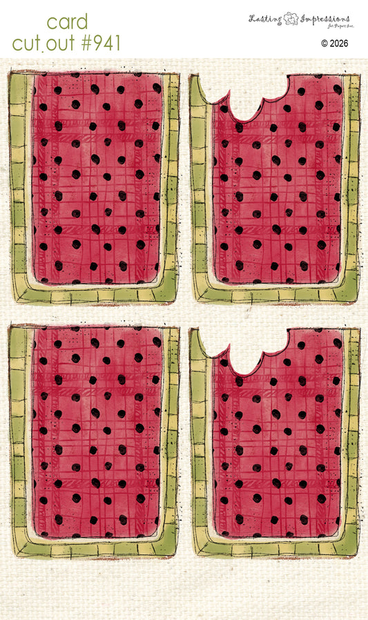 CCO 941 Card Cut Out 941 Red Wagon Large Watermelon