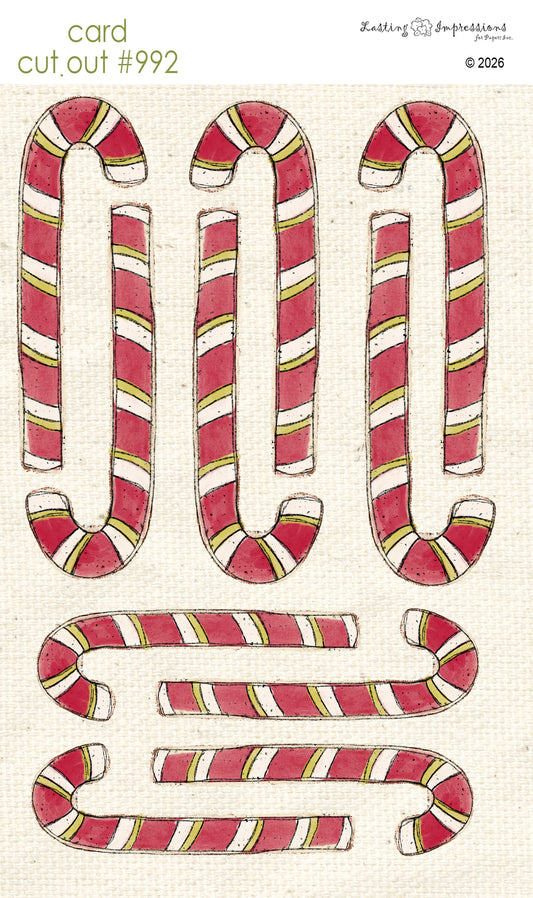 CCO 992 Card Cut Out 992 Red Wagon & Cream Candy Canes