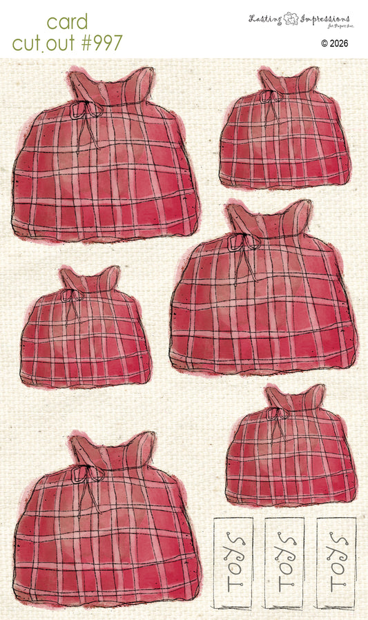 CCO 997 Card Cut Out 997 Santa's Bag Red Wagon
