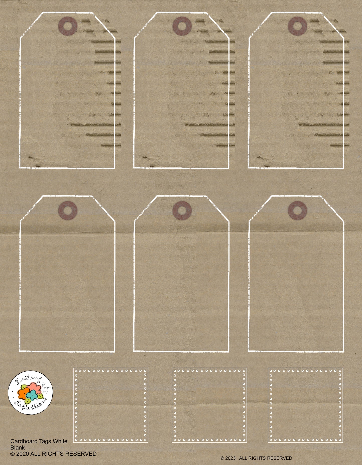 Copy of *********Cardboard Tags - White Frame