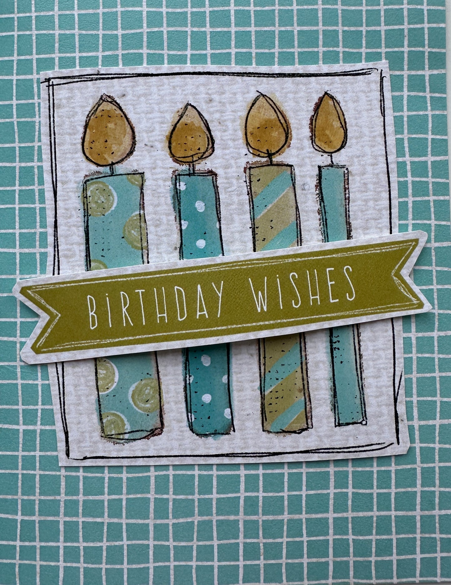 CCO 961 Card Cut Out 961 Sea Foam and Blue Birthday Candles