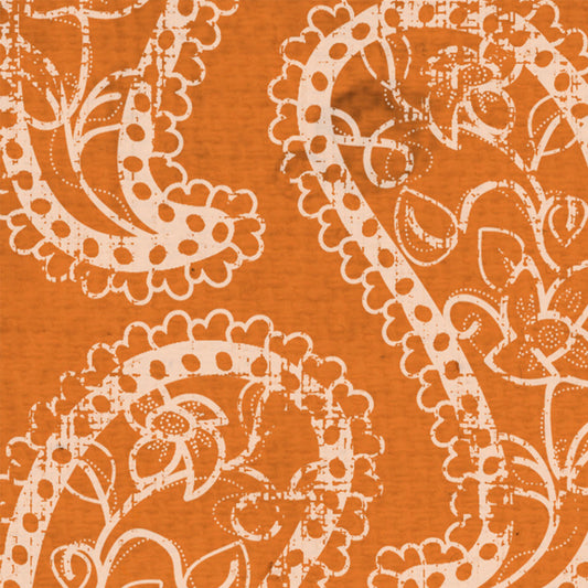 Orange Poppy Paisley Cardstock