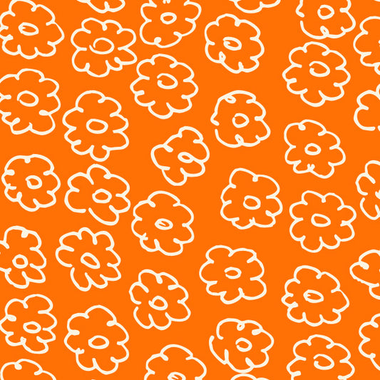 Orange Poppy Posies Cardstock