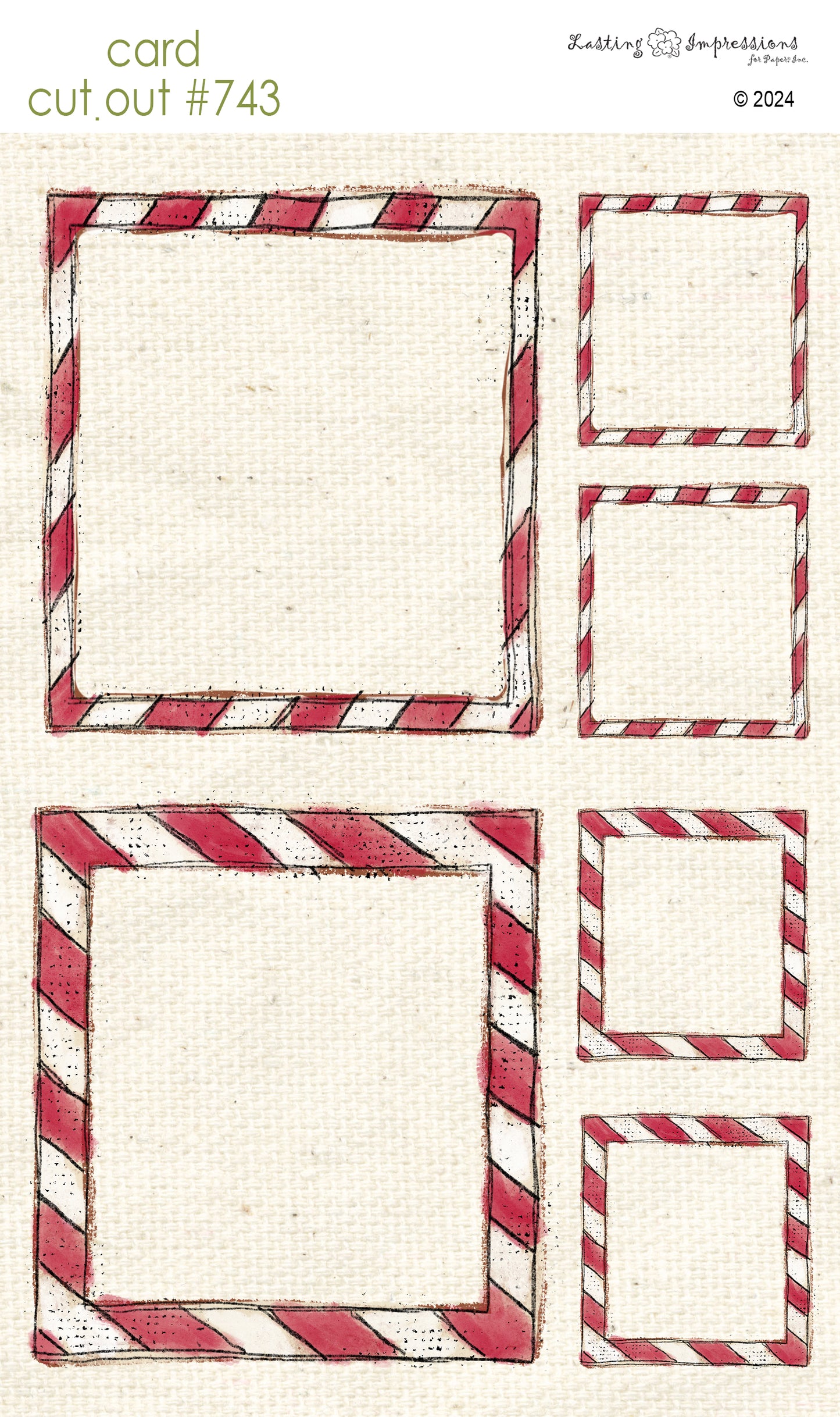 CCO 743 Card Cut Out # 743 Candy Cane Frame