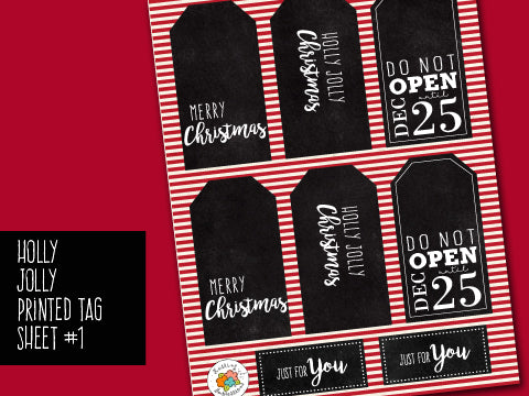 Holly Jolly Tags - Stripes