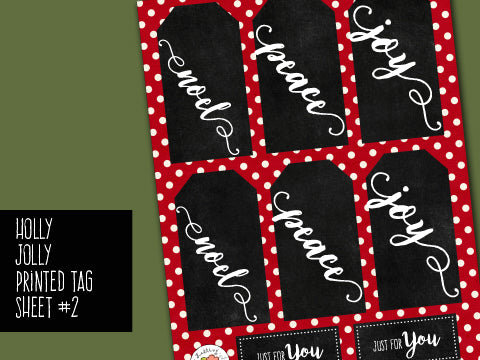 Holly Jolly Tags - Dots