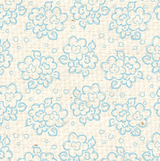 FBDF8  French Blue Doodle Flowers Paper  8 1/2 x 11
