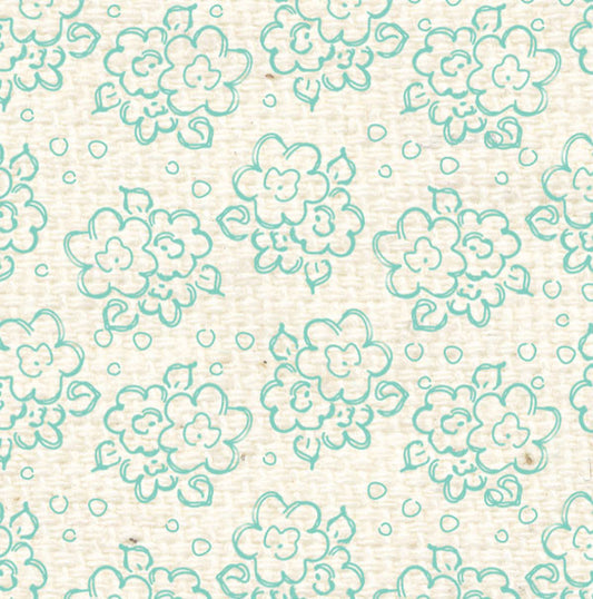 SFDF8  Sea Foam Doodle Flowers Paper  8 1/2 x 11