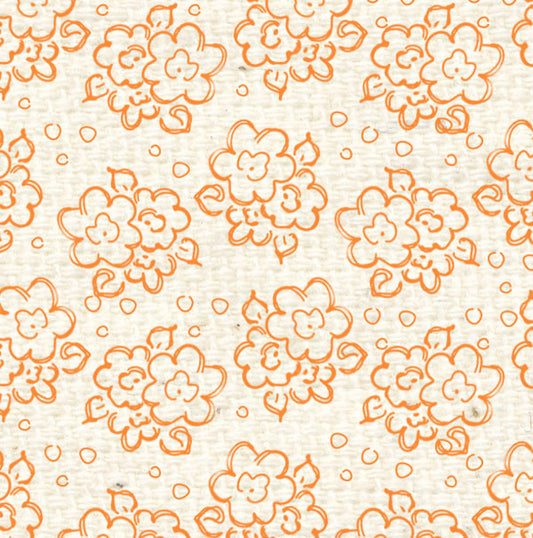 OPDF8  Orange Poppy Doodle Flowers Paper  8 1/2