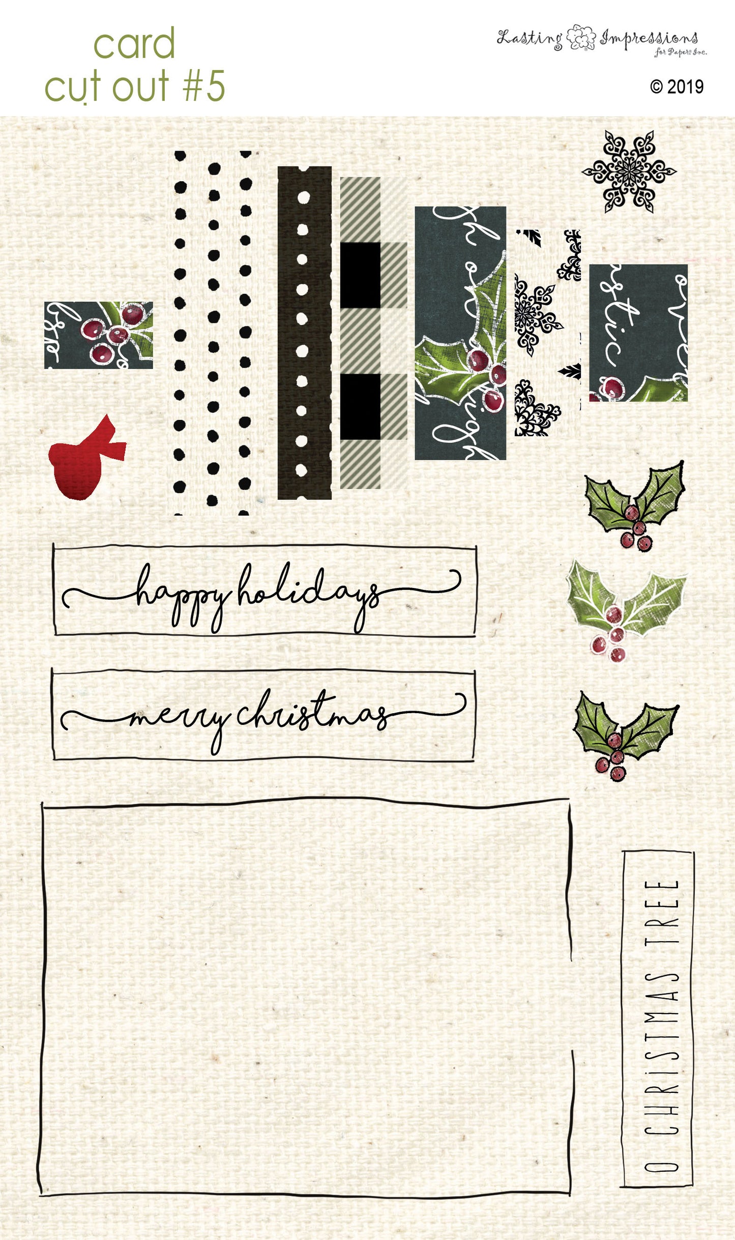 CCO05 - Card Cut Out #5 - Black and White Tree