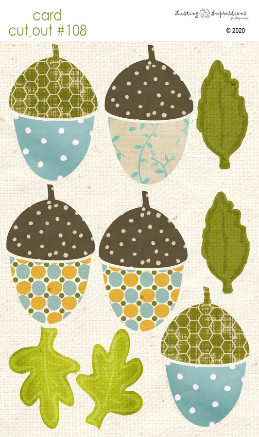 CCO108 - Card Cut Out #108 - Large Acorns & Leaves