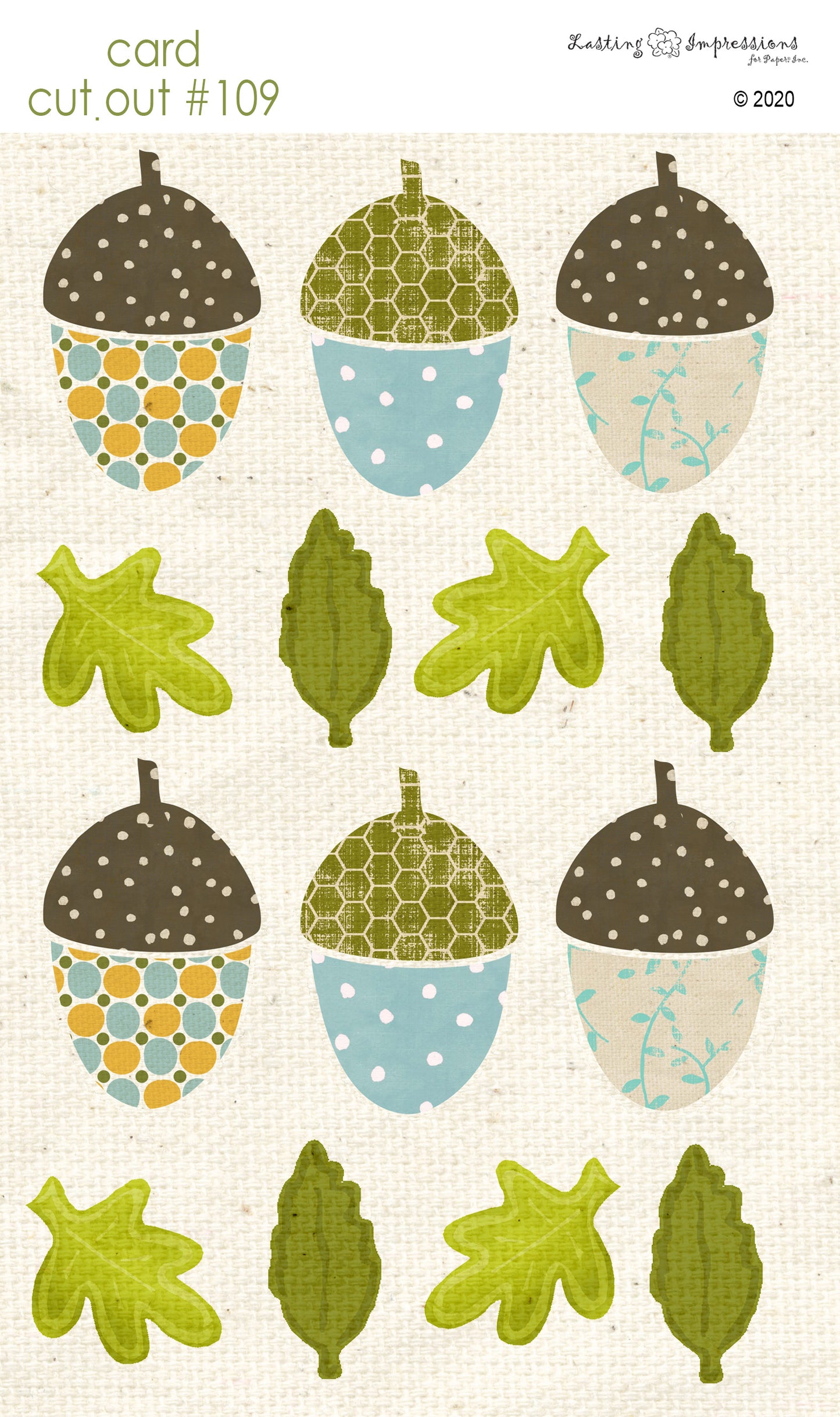 CCO109 - Card Cut Out #109 - Small Acorns & Leaves