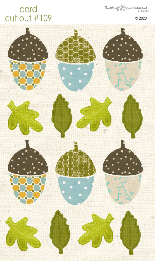 CCO109 - Card Cut Out #109 - Small Acorns & Leaves