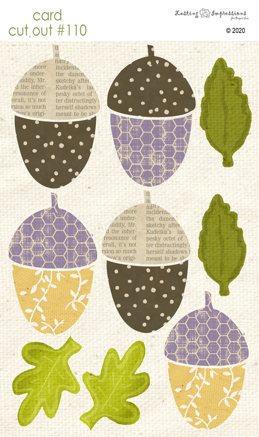 CCO110 - Card Cut Out #110 - Largel Acorns & Leaves