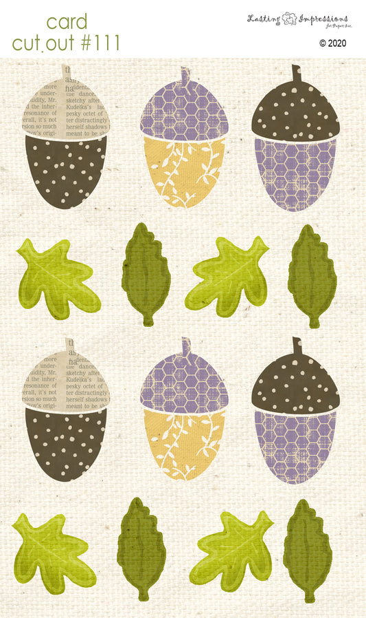 CCO111 - Card Cut Out #111 - Small Acorns & Leaves