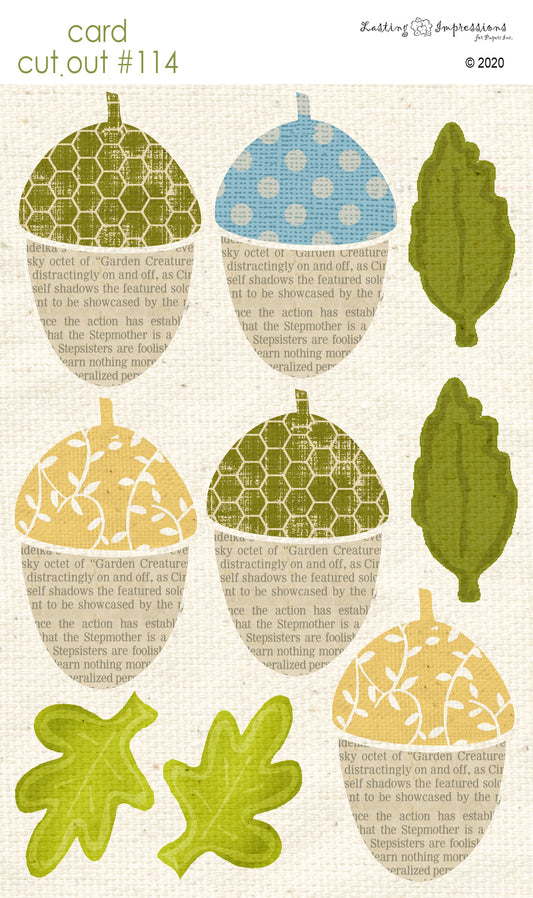 CCO114- Card Cut Out #114 - Large Acorns & Leaves
