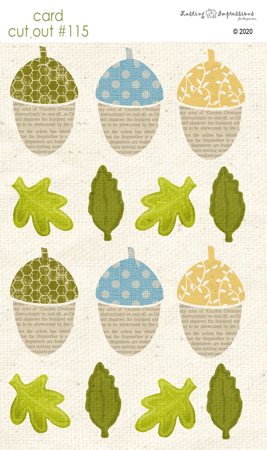 CCO115- Card Cut Out #115 - Small Acorns & Leaves