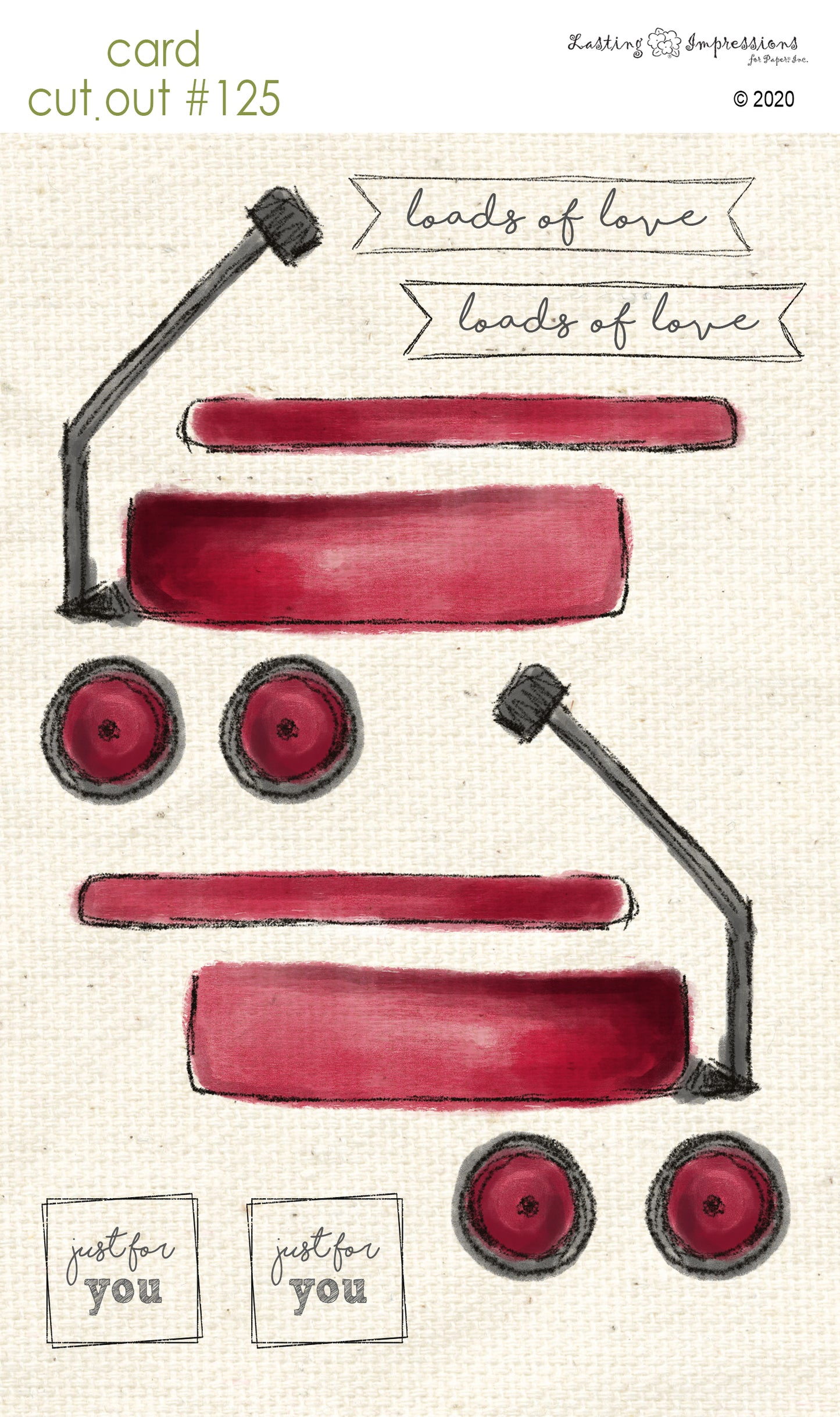 CCO125 - Card Cut Out #125 - Red Wagon