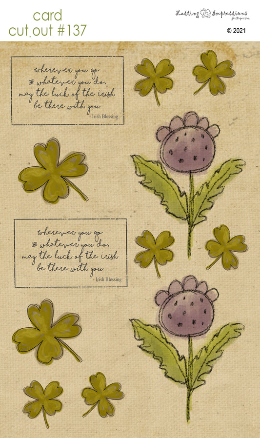 CCO137 - Card Cut Out #137 - Vintage Irish Luck