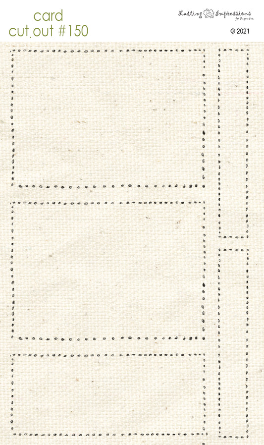 CCO150 Card Cut Out #150 - Bunnies, Dotted Frame
