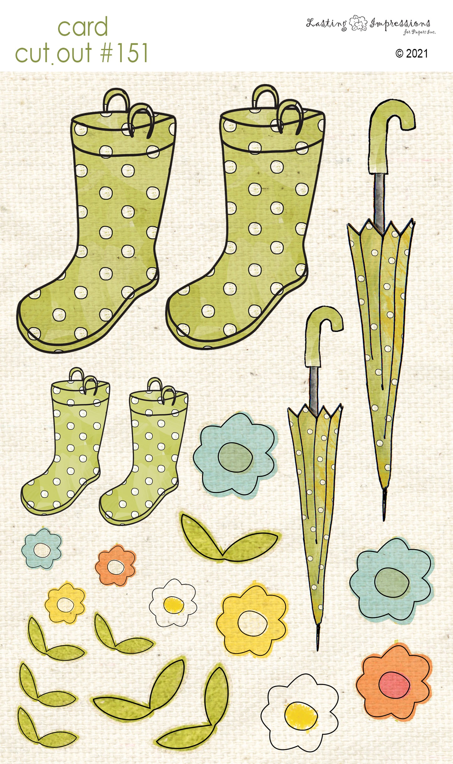 CCO151 Card Cut Out #151 - Sweet Pea Rainboots