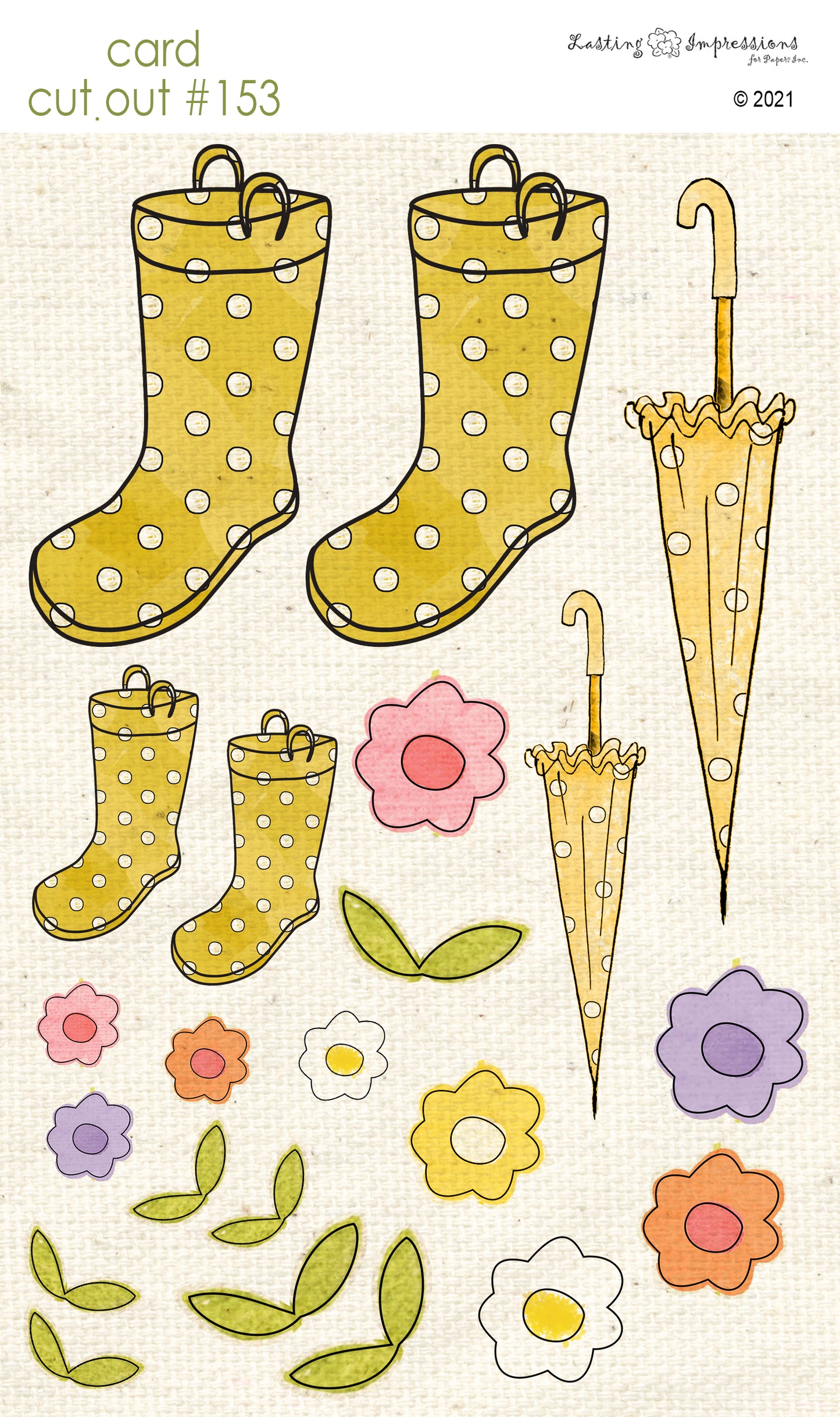 CCO153 Card Cut Out #153 - Daylily Rainboots
