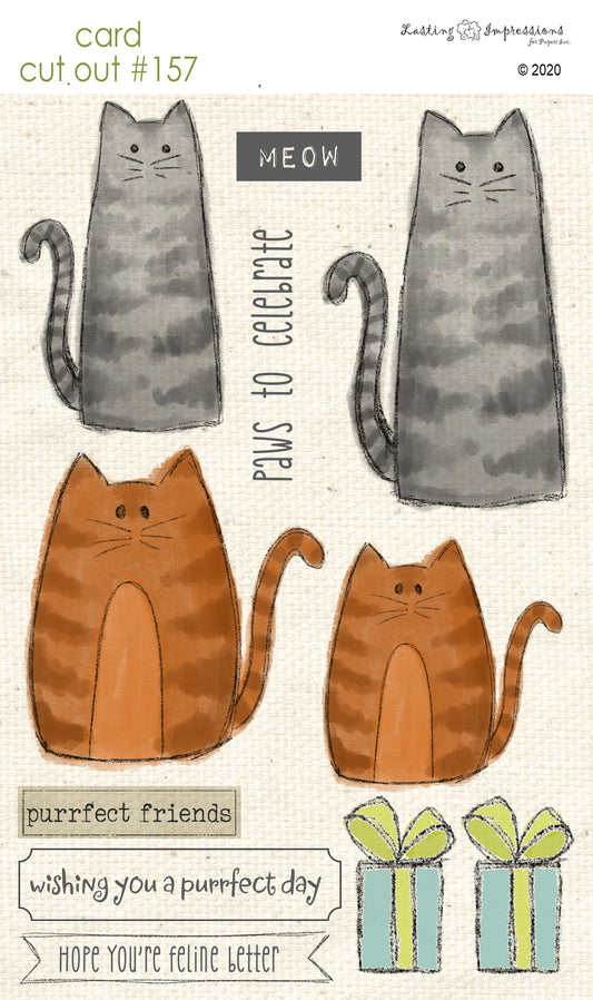 CCO157 - Card Cut Out #157 - Kitty & Friends