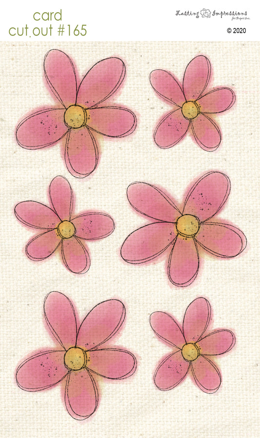 CCO165- Card Cut Out #165 Pink Cosmo Daisy