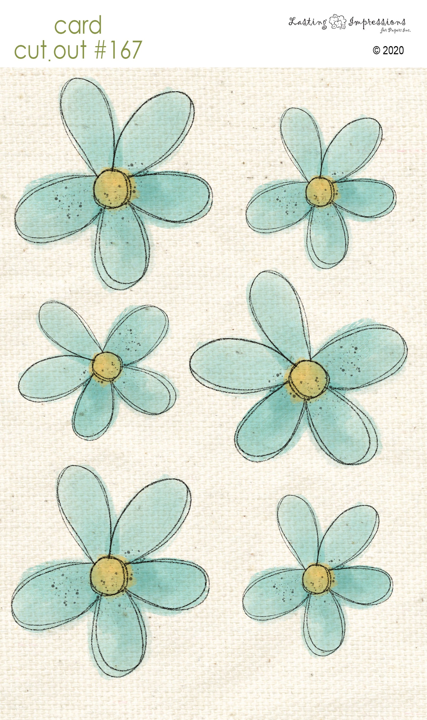 CCO167- Card Cut Out #167 Sea Foam Daisy