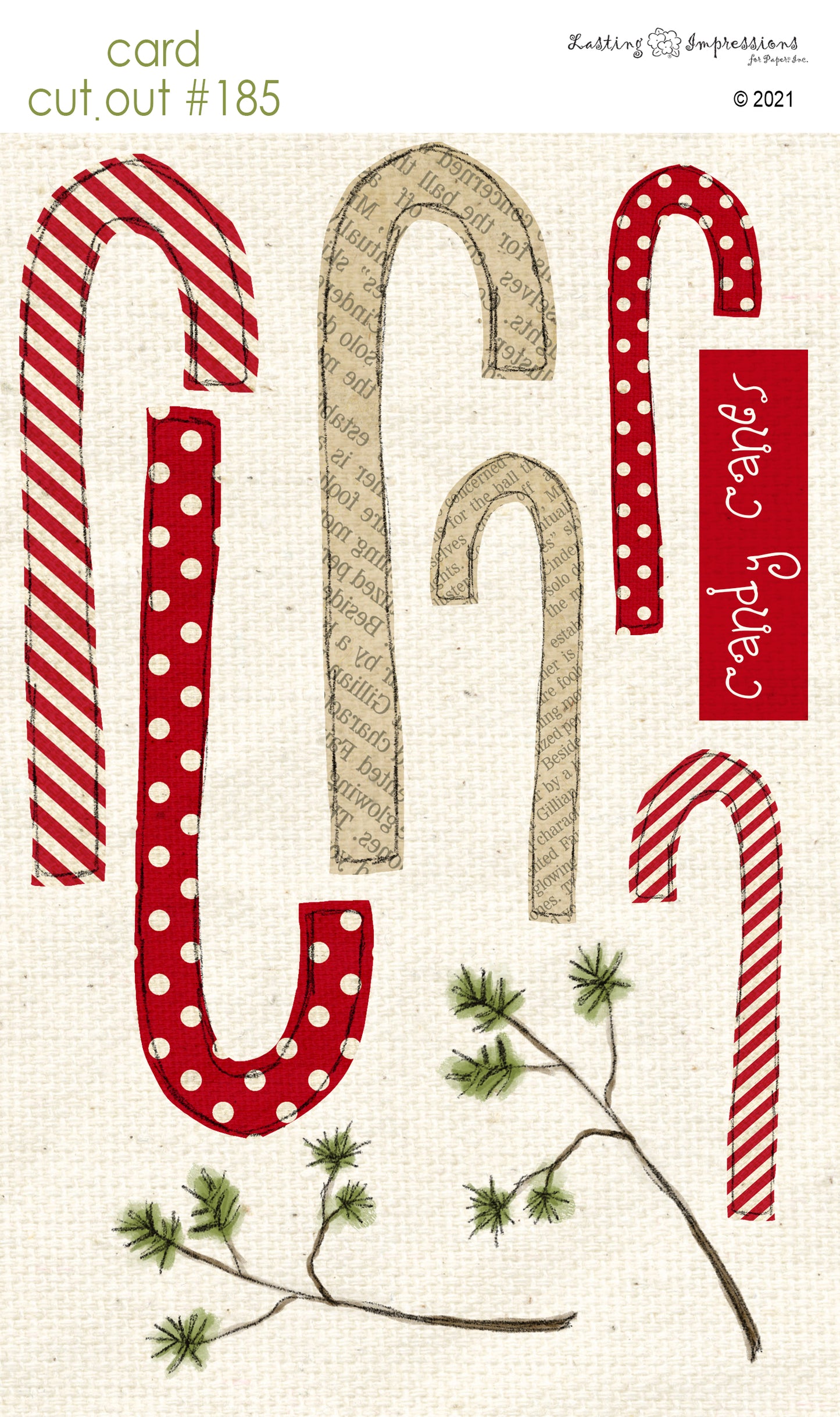 CCO185 Card Cut Out #185 Candy Canes