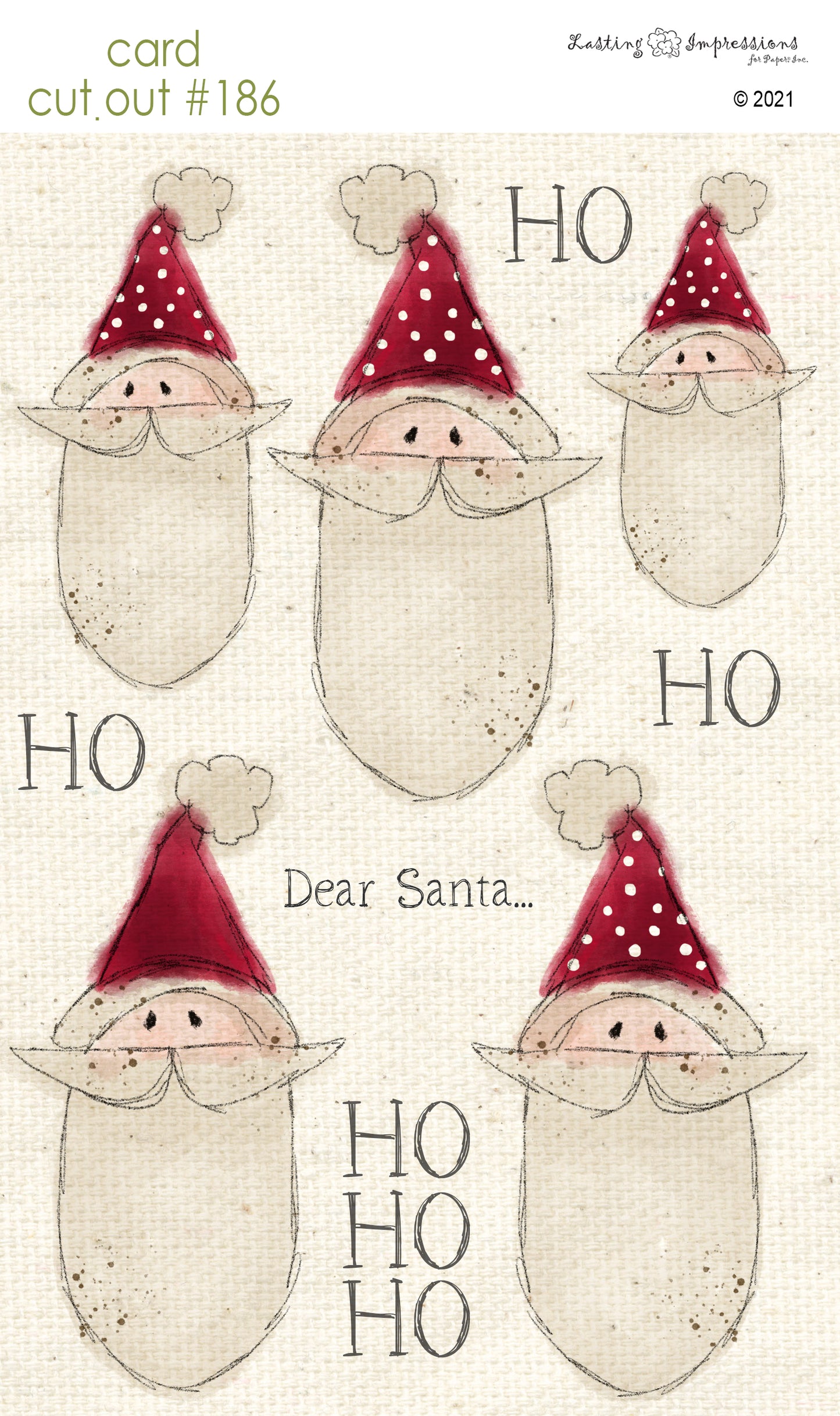 CCO186 Card Cut Out #186 HO HO HO Santa