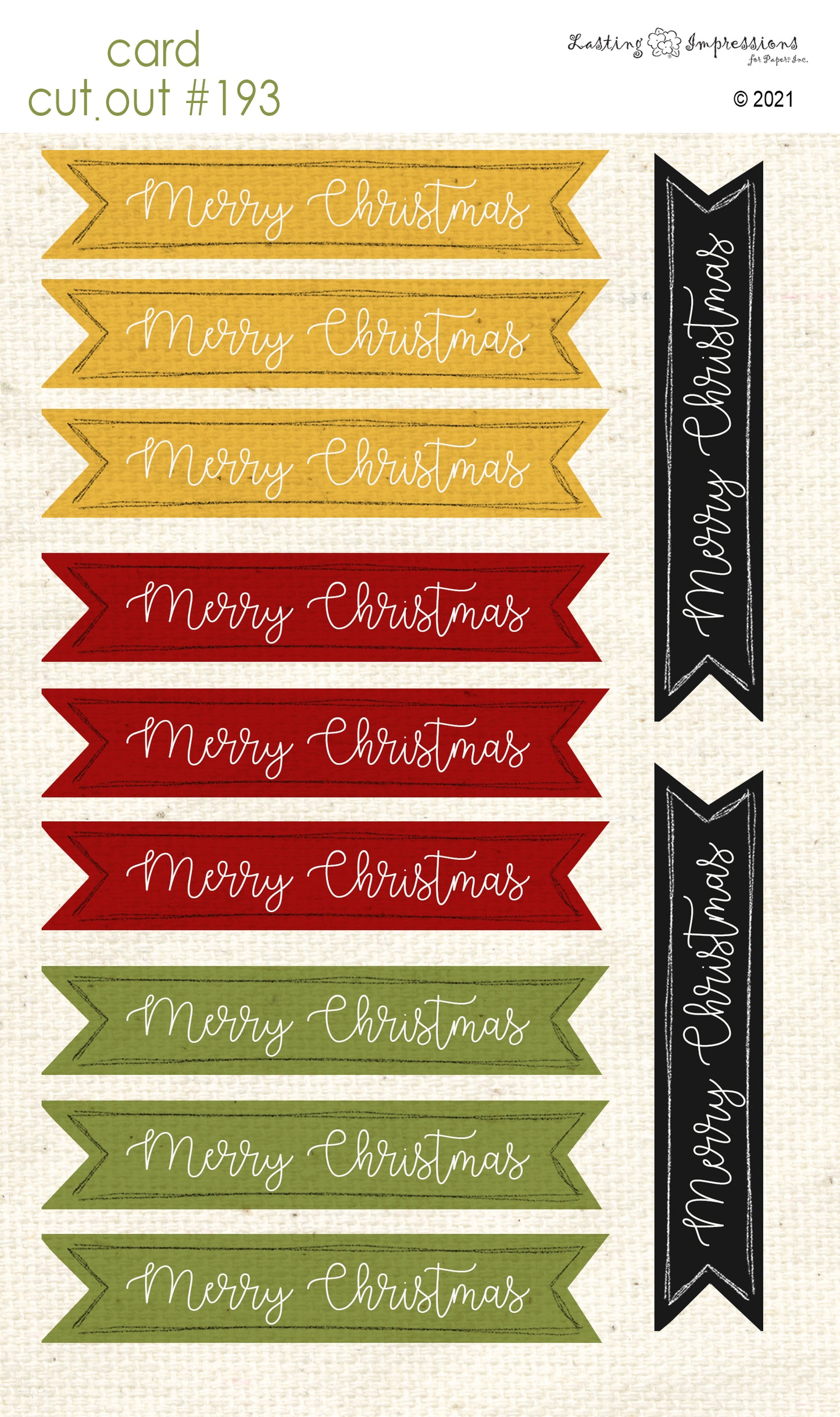 CCO193 Card Cut Out #193 Page of Merry Christmas