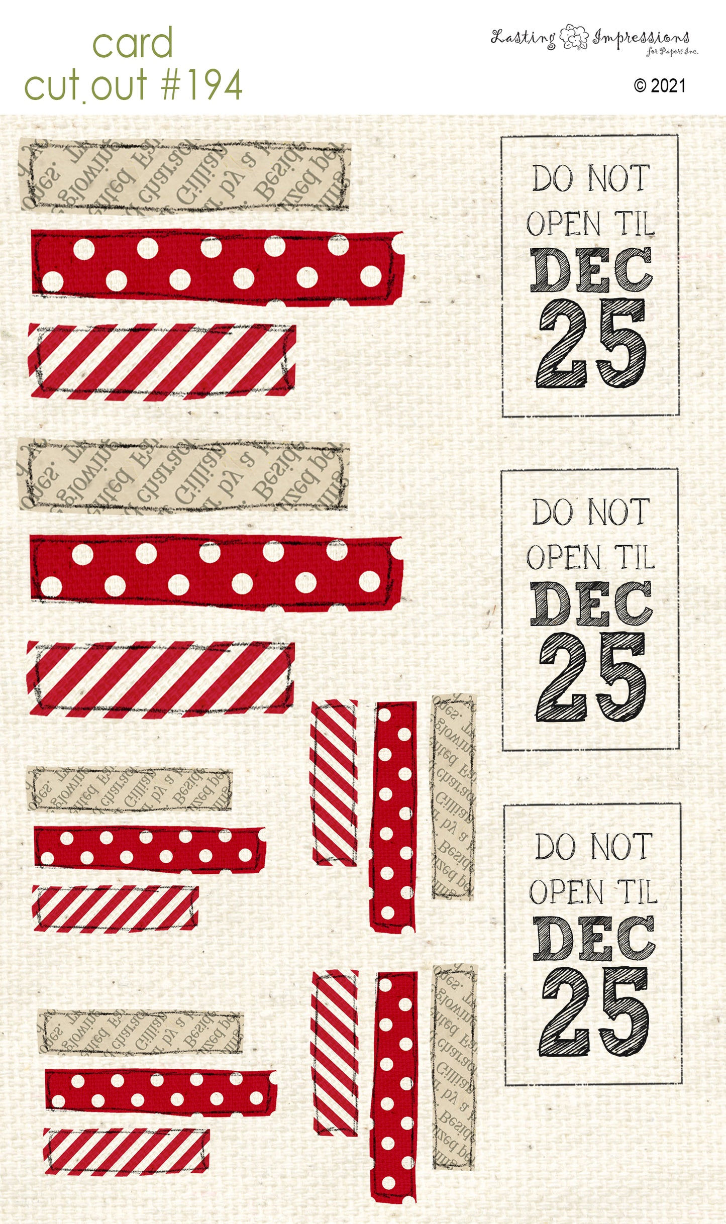 CCO194 Card Cut Out #194 Paper Pieces