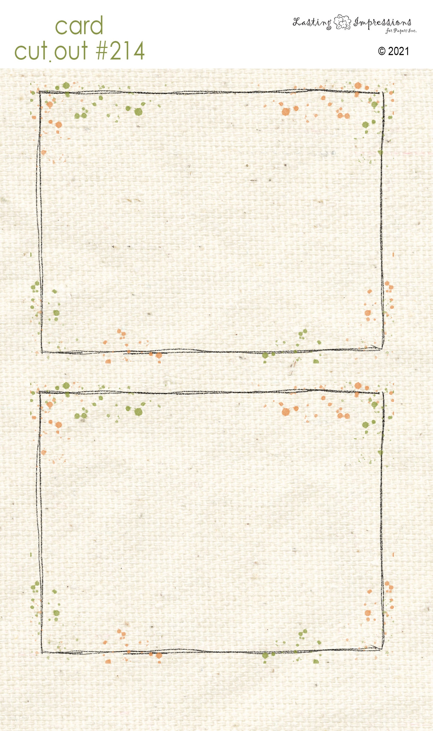 CCO 214 - Card Cut Out #214 - Frame Orange & Green Splatters