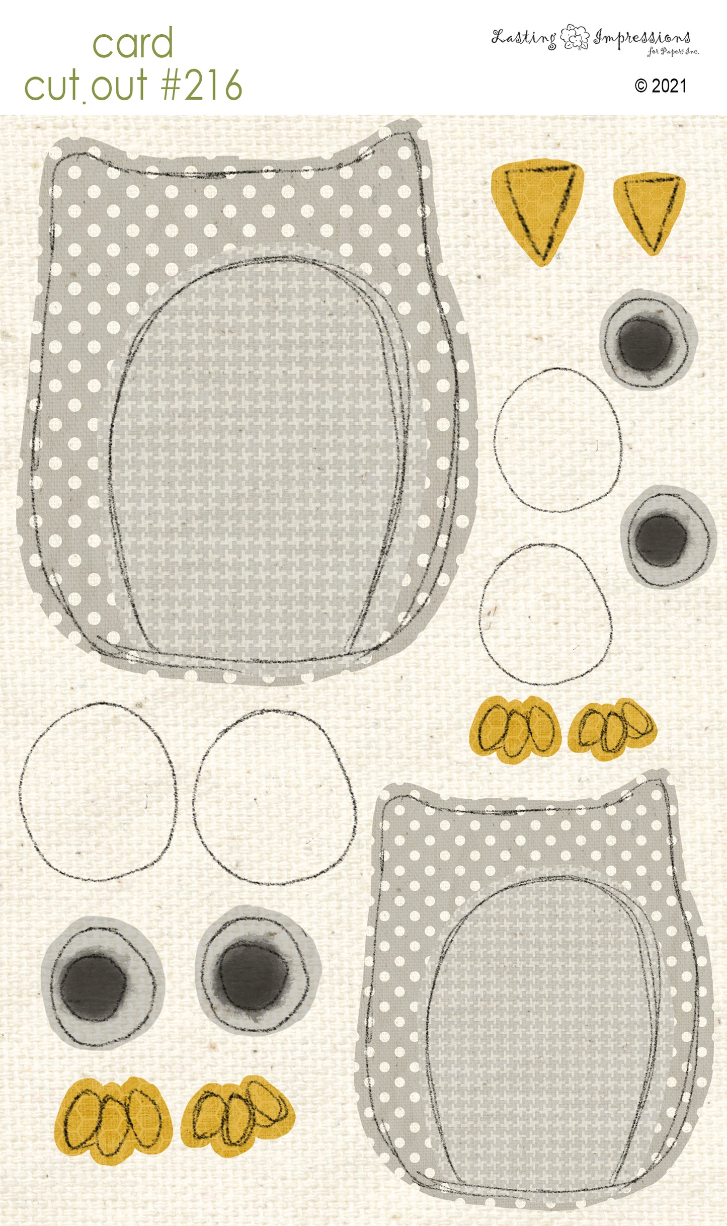 CCO 216 - Card Cut Out #216 - Farley the Owl