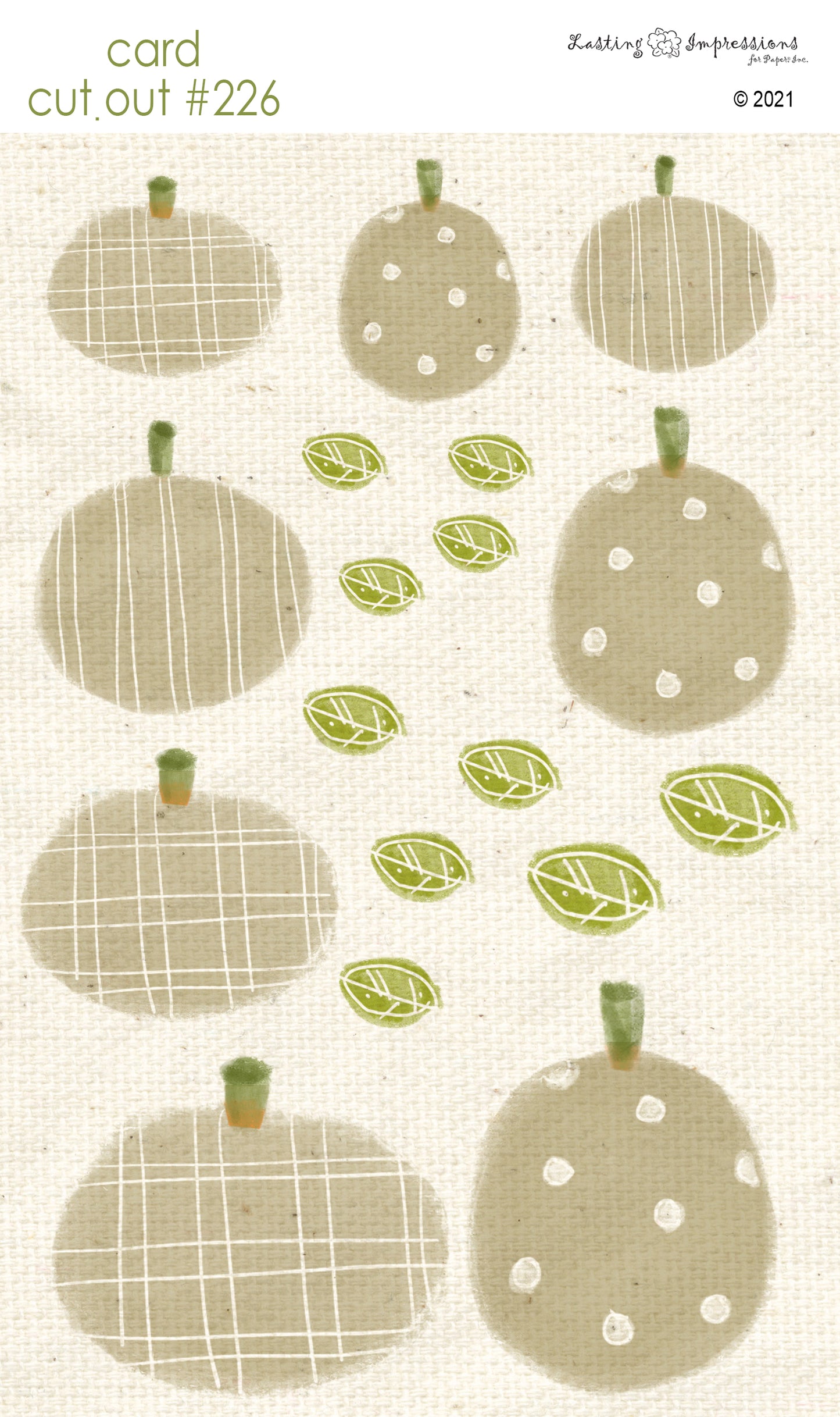 CCO 226- Card Cut Out #226 - Whimsical Pumpkins - Cobblestone