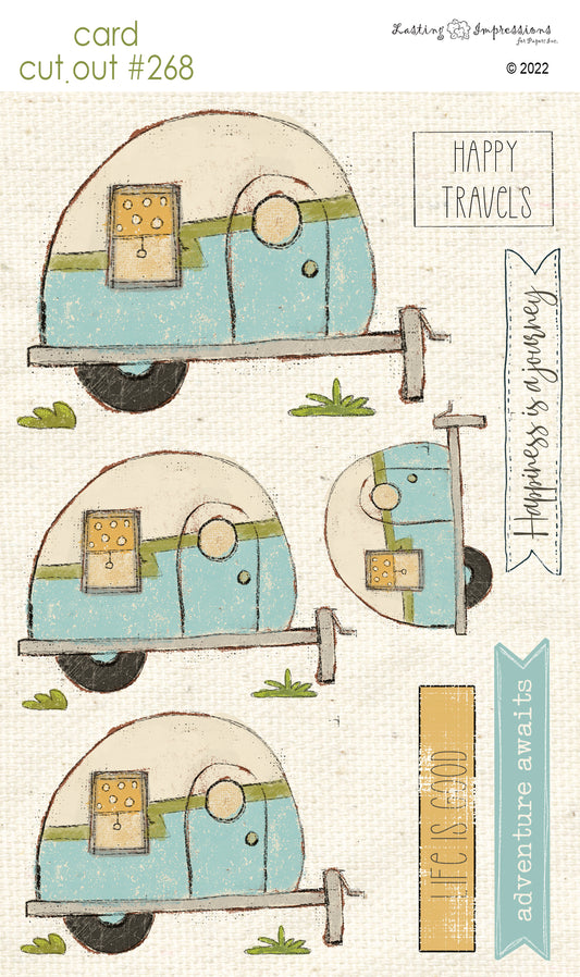 CCO 268 Card Cut Out #268 - Sea Foam Retro Trailer