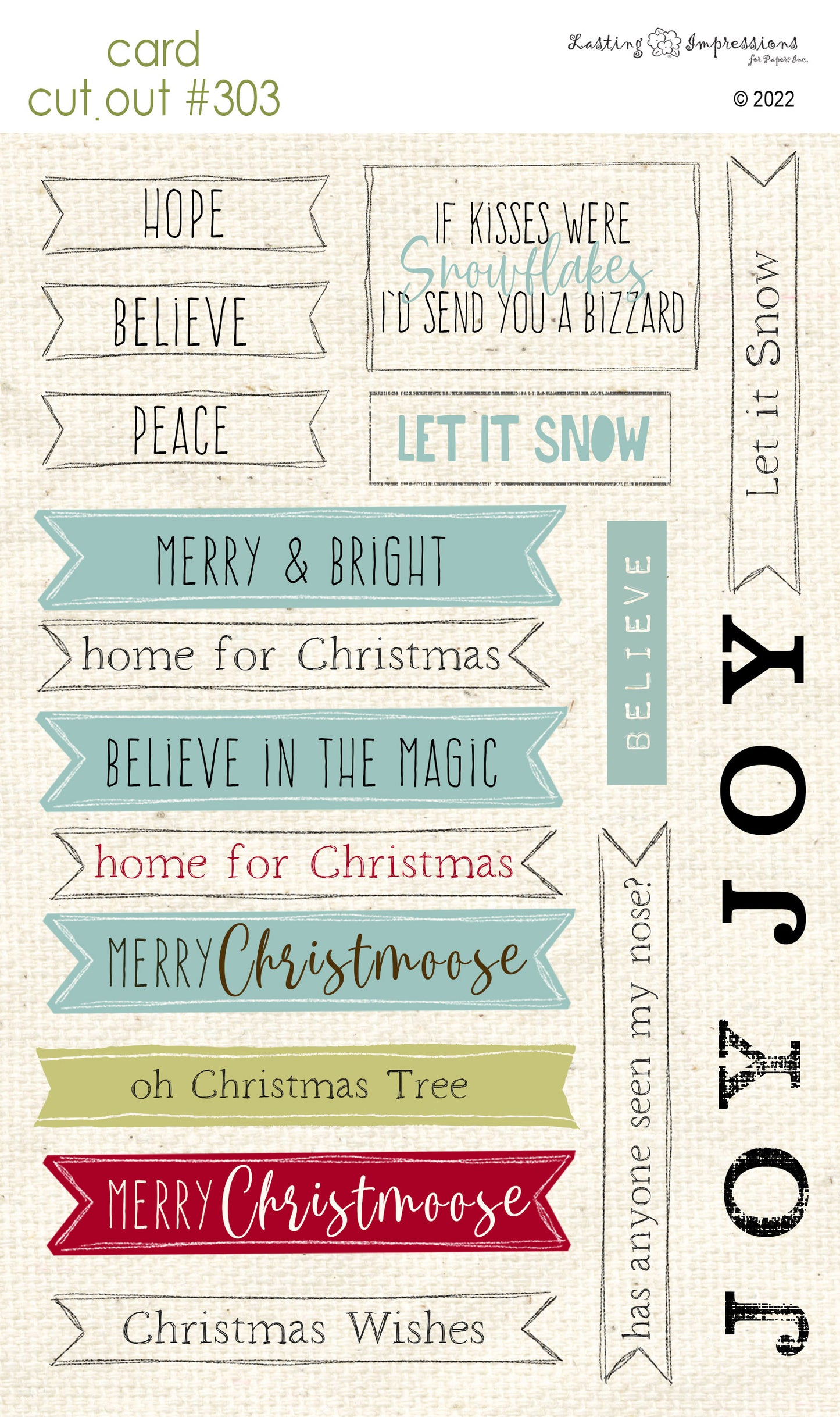 CCO 303 Card Cut Out #303 - Christmas Sentiments