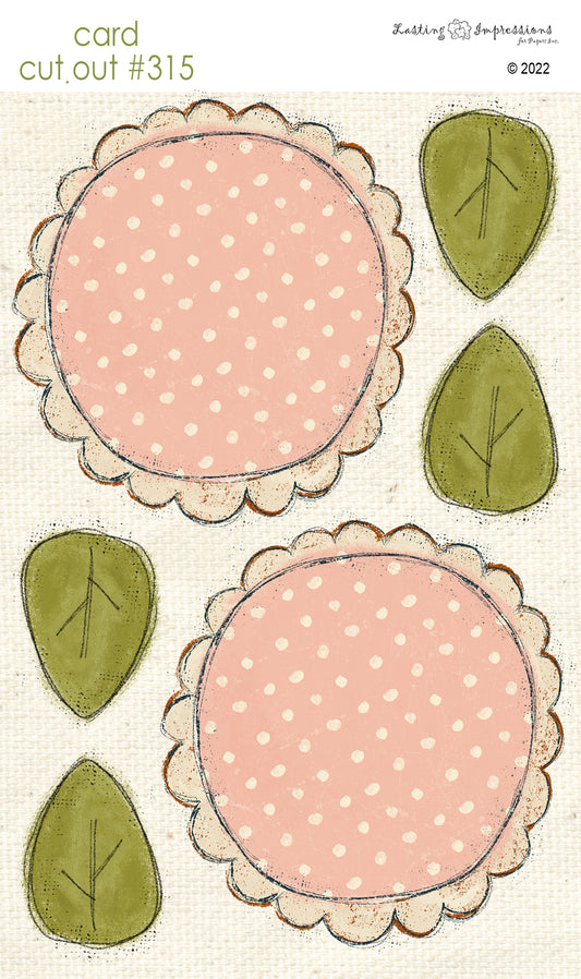 CCO 315 Card Cut Out #315 - Chunky White with Pink Flower