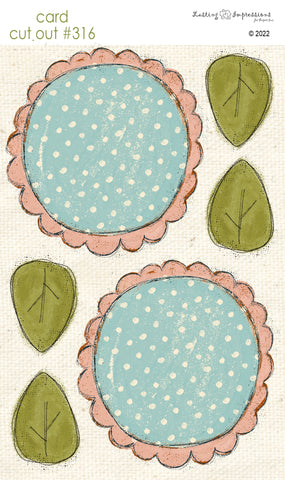 *********CCO 316 Card Cut Out #316 - Chunky Pink with Blue Flower