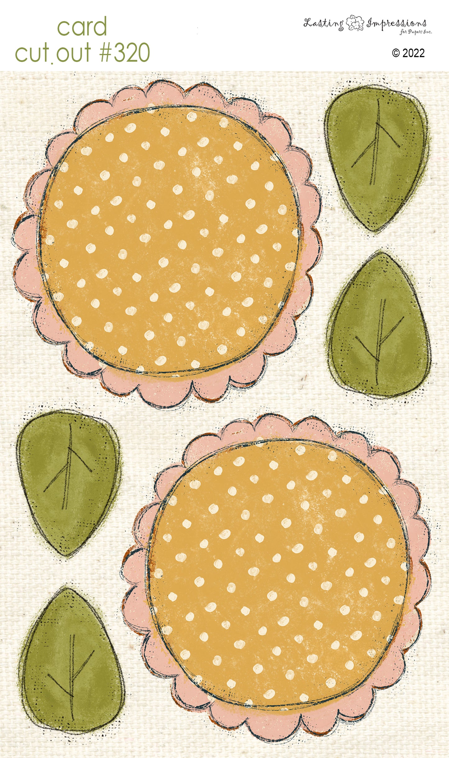 CCO 320 Card Cut Out #320 - Chunky Pink with Yellow Flower