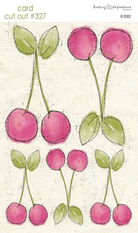 *********CCO 327 Card Cut Out #327 - Pink Cherries Cherries