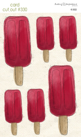 *********CCO 330 Card Cut Out #330 - Red Cherry Popsicle