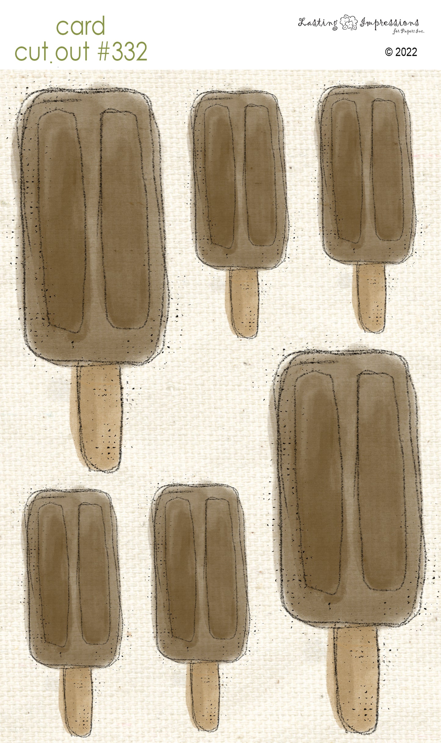 CCO 332 Card Cut Out #332 - Brown Root Beer Popsicle