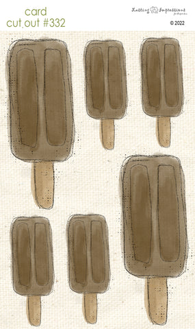 *********CCO 332 Card Cut Out #332 - Brown Root Beer Popsicle